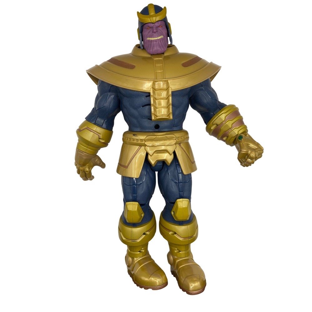 Disney Store Marvel Avengers Thanos Action Figure Gold‎ Blue Armor 13.5" WORKING